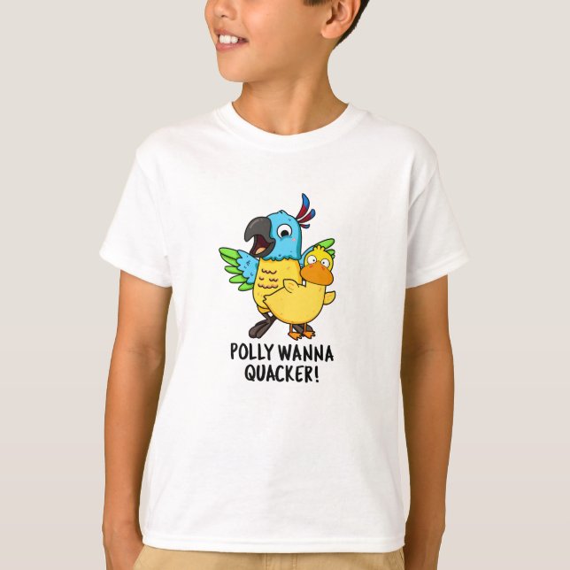 Polly Wanna Quacker Funny Animal Pub T-Shirt (Vorderseite)