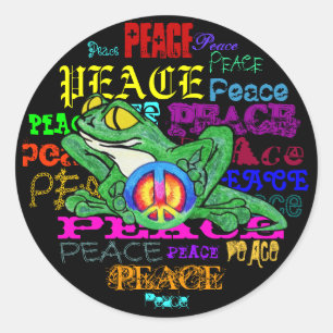 Pollywog mit einem Friedenszeichen Runder Aufkleber