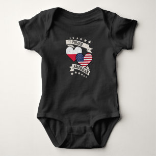 Polnisch American Heart Flags Polen Amerika Baby Strampler