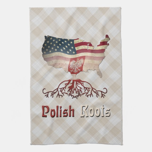 Polnisch American Roots Teetücher Handtuch (Vertikal)