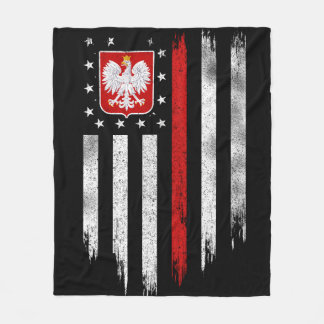 Polnisch-amerikanische Flagge Combo Polen Usa Pols Fleecedecke