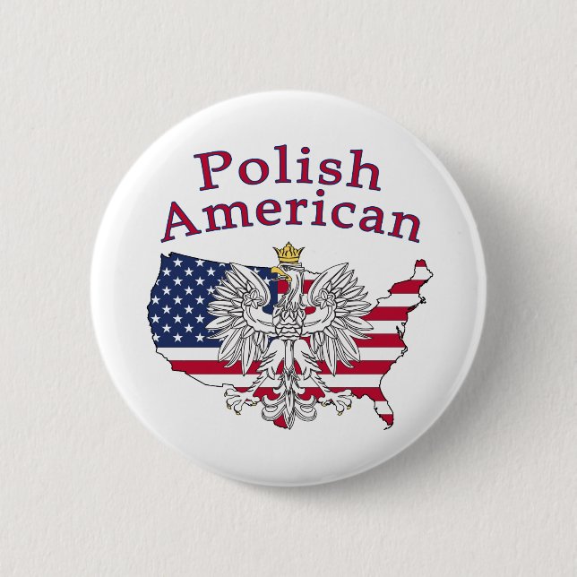 Polnisch-Amerikanische Karte Button (Vorderseite)