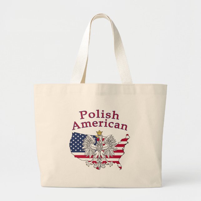 Polnisch-Amerikanische Karte Jumbo Stoffbeutel (Vorne)