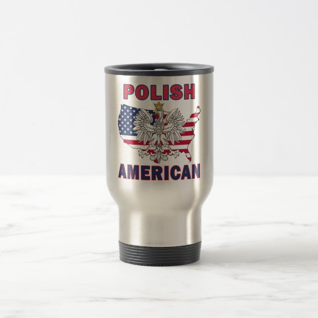 Polnisch-Amerikanische Karte Reisebecher (Mittel)