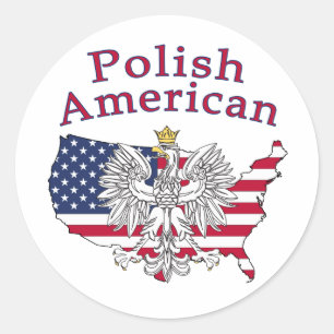 Polnisch-Amerikanische Karte Runder Aufkleber