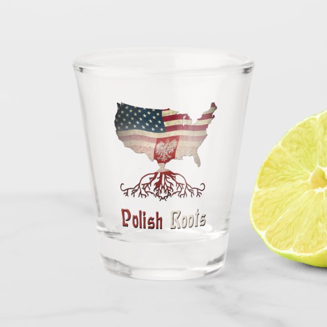 Polnisch-Amerikanische Wurzeln, Polen Schnapsglas (Vorderseite)