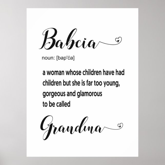 Polnisch Babcia Grandma Geschenk Poster (Vorne)