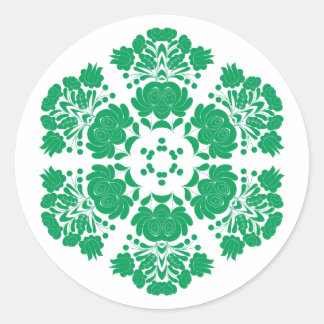 Polnisch designierte Blumen Runder Aufkleber