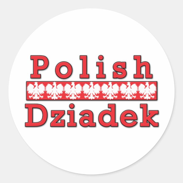Polnisch Dziadek Eagles Runder Aufkleber (Vorderseite)
