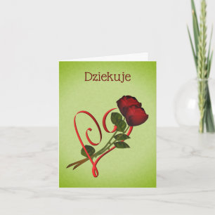 Polnisch Dziekuje Vielen Dank Rote Rosen Herzkarte Dankeskarte