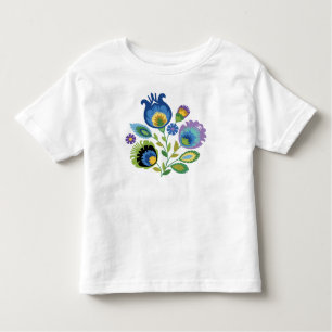 Polnisch floral Dark Blue Papercut Design Kleinkind T-shirt