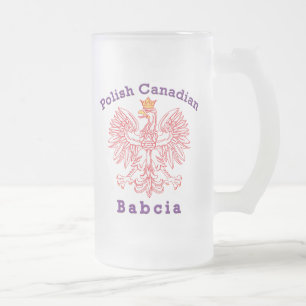 Polnisch-Kanadier Eagle Babcia Mattglas Bierglas