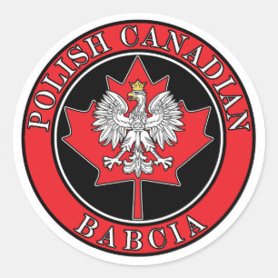 Polnisch-Kanadier Maple Leaf Babcia Runder Aufkleber