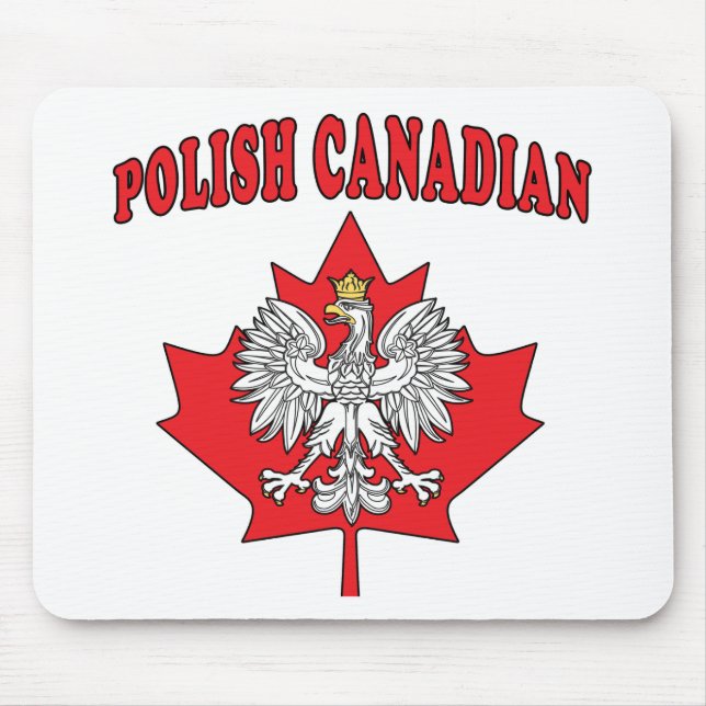 Polnisch-Kanadier mit Ahornblätterblättern Mousepad (Vorne)