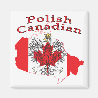Polnisch-Kanadische Flaggenkarte Magnet