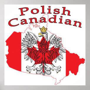Polnisch-Kanadische Flaggenkarte Poster