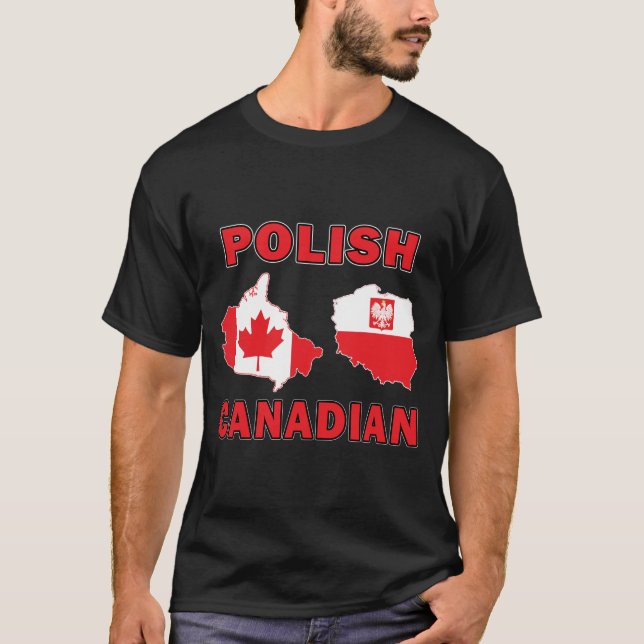 Polnisch-Kanadische Karten T-Shirt (Vorderseite)