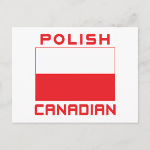 Polnisch-kanadische Polnische Flagge Postkarte