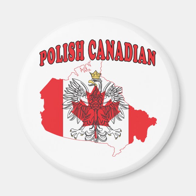 Polnisch-Kanadisches Flaggenplan Magnet (Vorne)