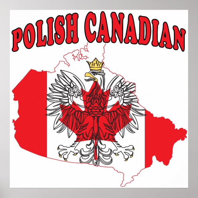 Polnisch-Kanadisches Flaggenplan Poster (Vorne)
