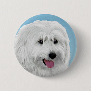 Polnisch Lowland Sheepdog Malerei - Original Hund  Button