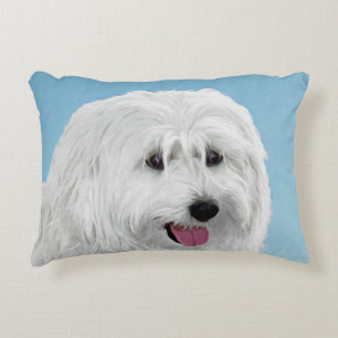 Polnisch Lowland Sheepdog Malerei - Original Hund  Dekokissen