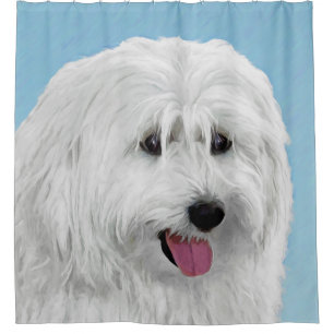 Polnisch Lowland Sheepdog Malerei - Original Hund  Duschvorhang