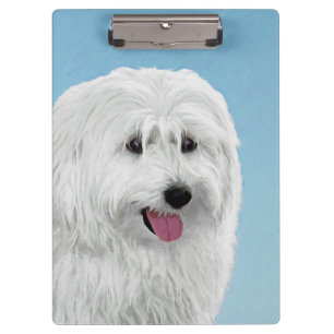 Polnisch Lowland Sheepdog Malerei - Original Hund  Klemmbrett