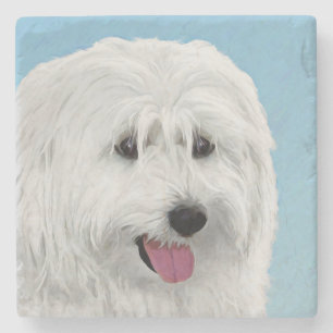 Polnisch Lowland Sheepdog Malerei - Original Hund  Steinuntersetzer