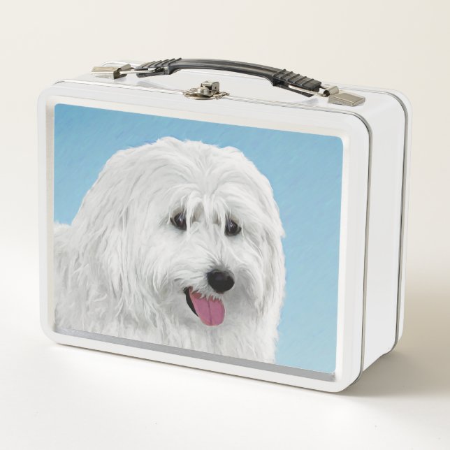 Polnisch Lowland Sheepdog Painting - Hundekunst Metall Brotdose (Vorderseite)
