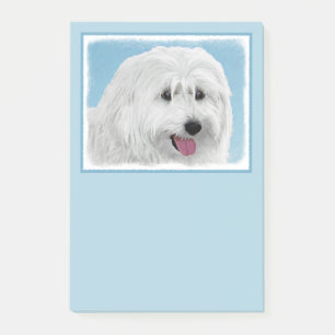 Polnisch Lowland Sheepdog Painting - Hundekunst Post-it Klebezettel