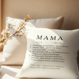 Polnisch Mum Gift - MAMA Definition Ecru Kissen