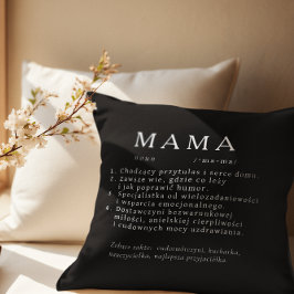 Polnisch Mum Gift - MAMA Definition schwarz Kissen