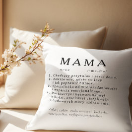 Polnisch Mum Gift - MAMA Definition weiß Kissen