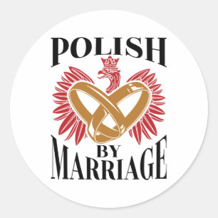 Polnisch per Ehe polnische Ehefrau Ehemann Runder Aufkleber