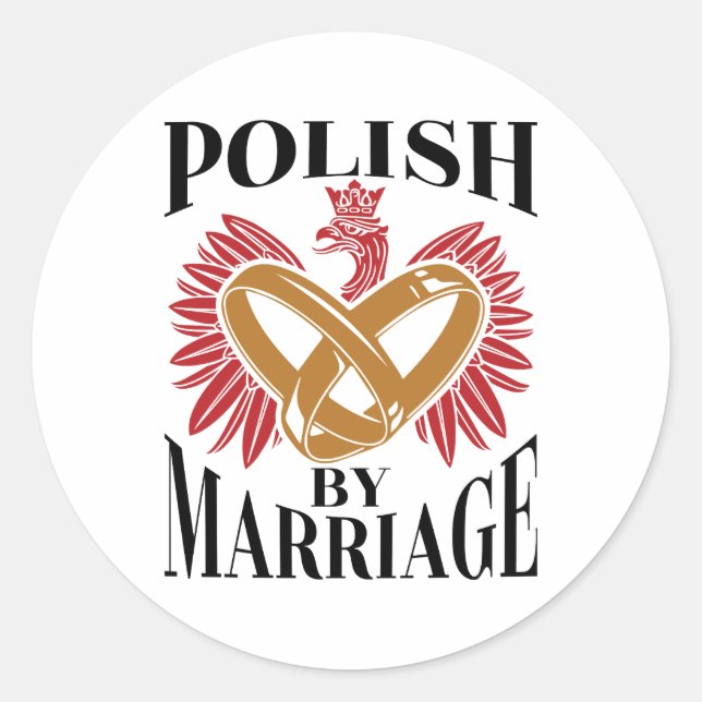 Polnisch per Ehe polnische Ehefrau Ehemann Runder Aufkleber (Vorderseite)