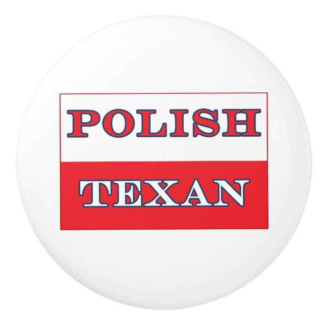 Polnisch-Polnische Flagge Keramikknauf (Vorderseite)
