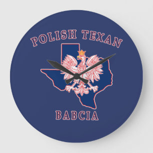 Polnisch Texan Babcia Große Wanduhr