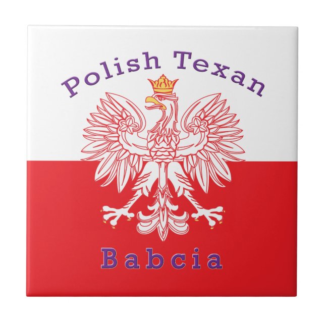 Polnisch Texan Eagle Babcia Fliese (Vorderseite)