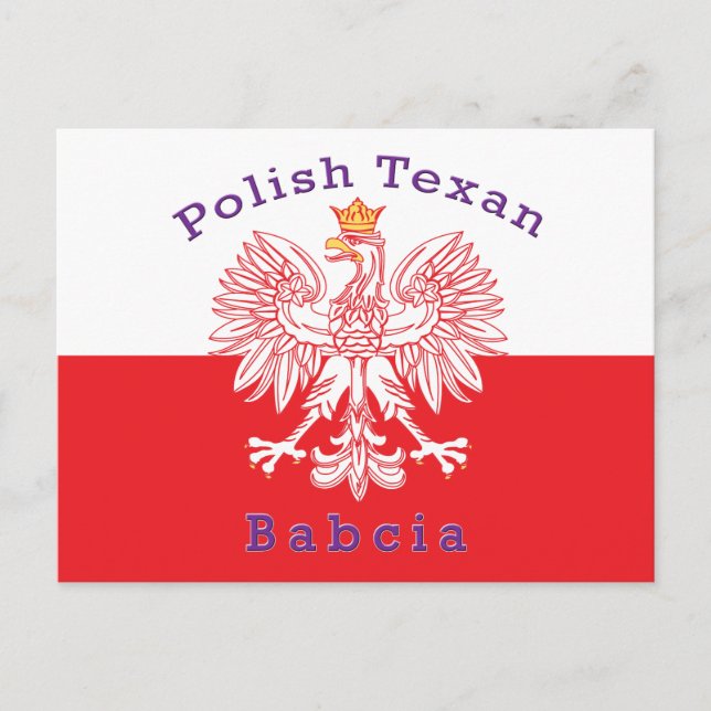 Polnisch Texan Eagle Babcia Postkarte (Vorderseite)