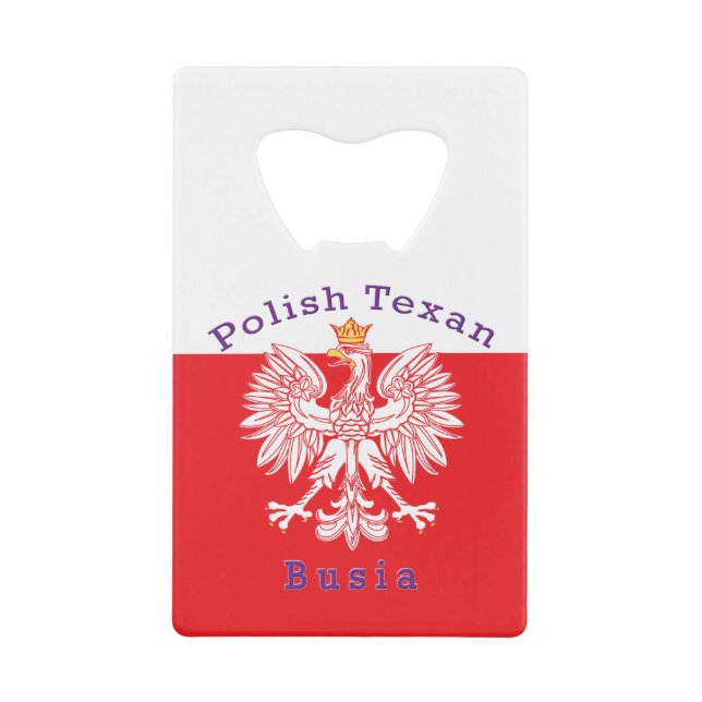 Polnisch Texan Eagle Busia Geldbeutel Flaschenöffner (Vorderseite)