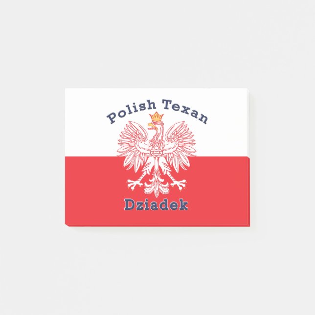 Polnisch Texan Eagle Dziadek Post-it Klebezettel (Vorderseite)