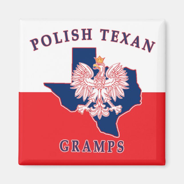 Polnisch Texan Gramps Magnet (Vorne)