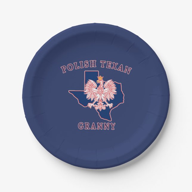 Polnisch Texan Granny Pappteller (Vorderseite)