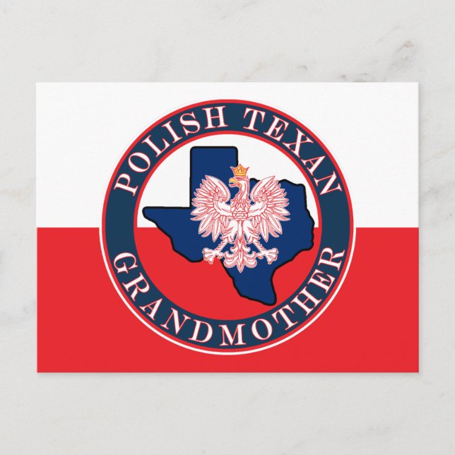 Polnisch Texan Großmutter Round Postkarte (Vorderseite)