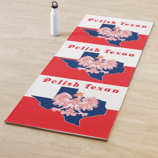 Polnisch Texan mit Texas Map Yogamatte (Beispiel)