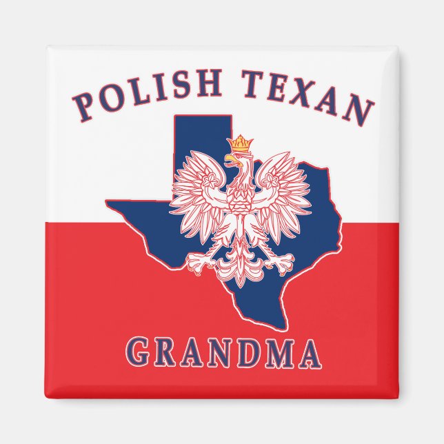 Polnisch Texan Oma Magnet (Vorne)