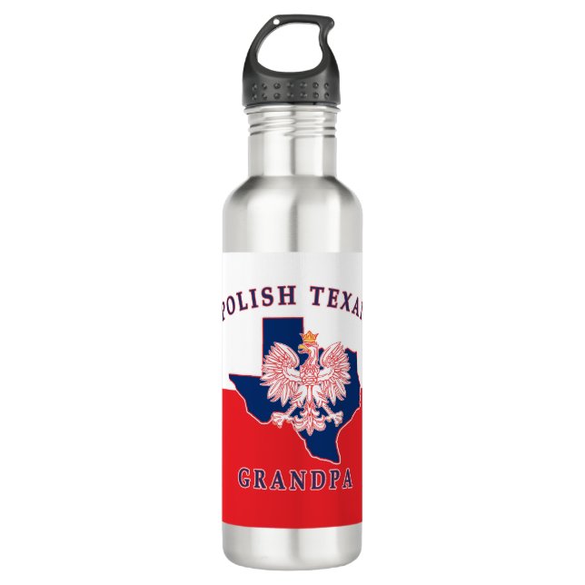 Polnisch Texan Opa Edelstahlflasche (Vorderseite)