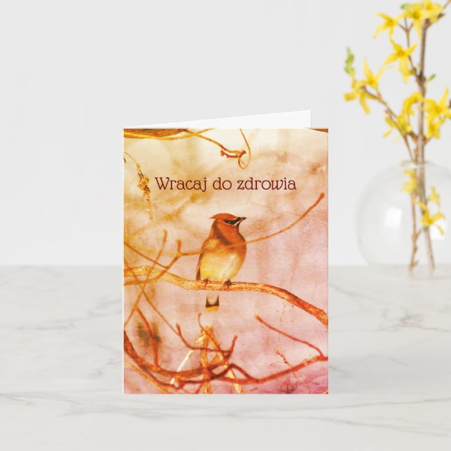 Polnisch Wildtiere Natur Personalisiert Karte (Gelbe Blume)