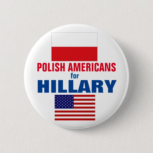 Polnische Amerikaner für Hillary 2016 Button (Vorderseite)